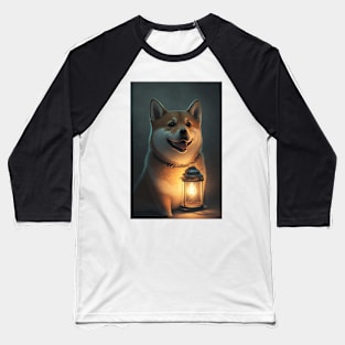 Happy Shiba Inu Dog Baseball T-Shirt